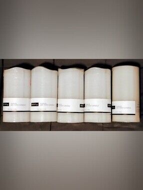 5 White Flameless LED Wax Candles
